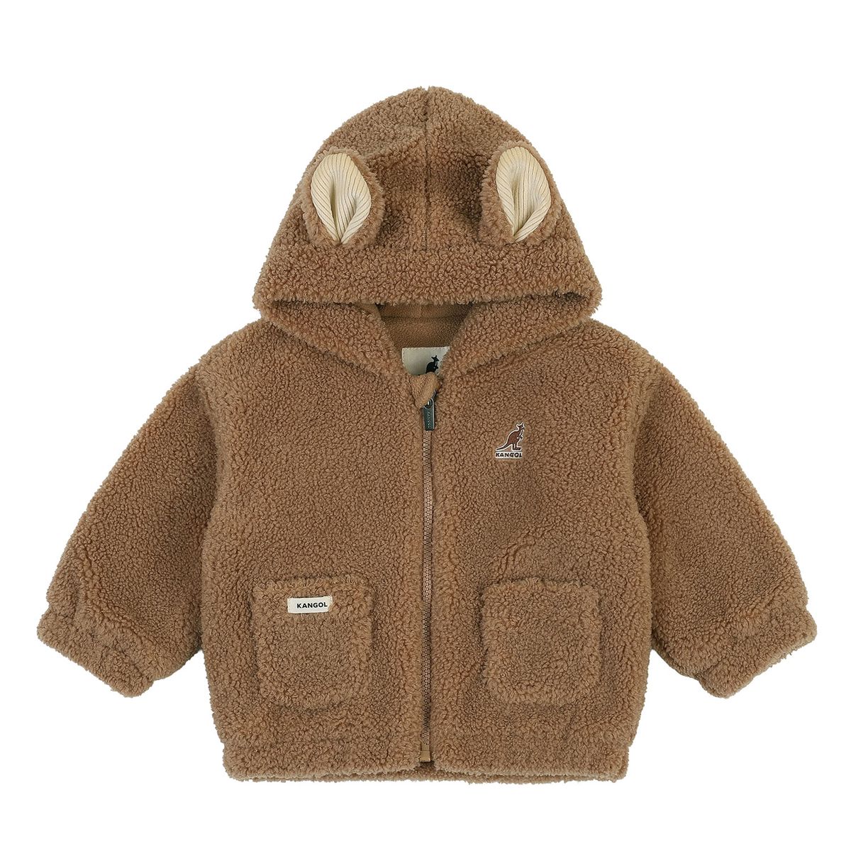 캉골키즈(KANGOL KIDS) [베이비] 시그니처 캥거루 부클 점퍼 SD 0D09 브라운