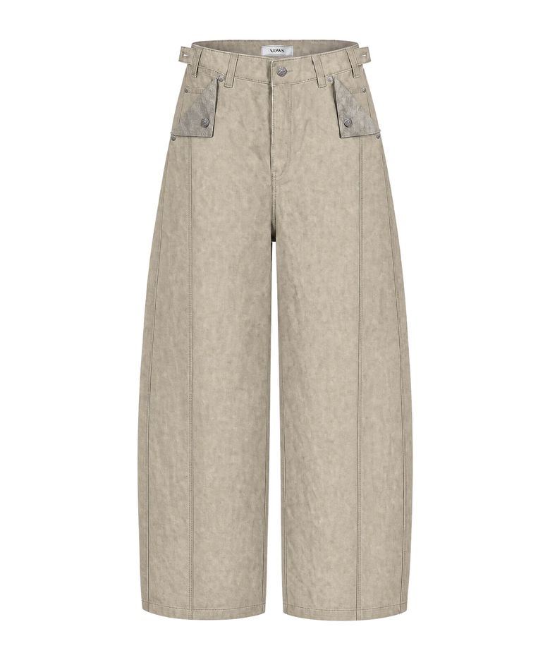 Origami Curved Pants Beige