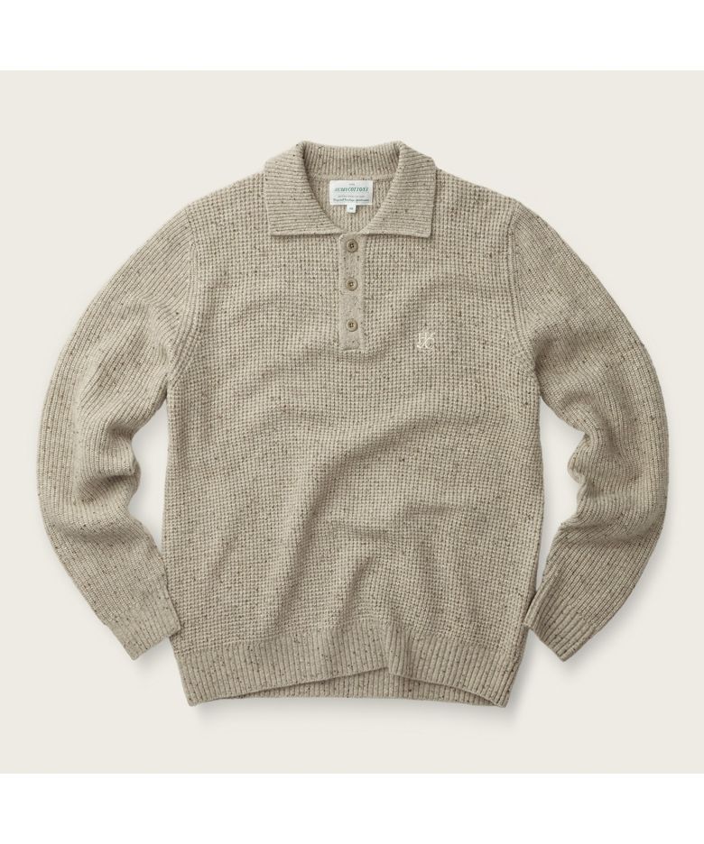 [British Sporting Club] 와플 폴로 니트 ABWAW26711BEL