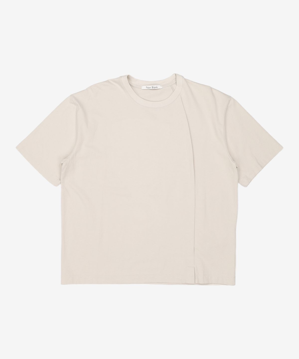 넌블랭크(NONBLANK) 라운드 컷 하프 슬리브 티셔츠_LIGHT BONE XL