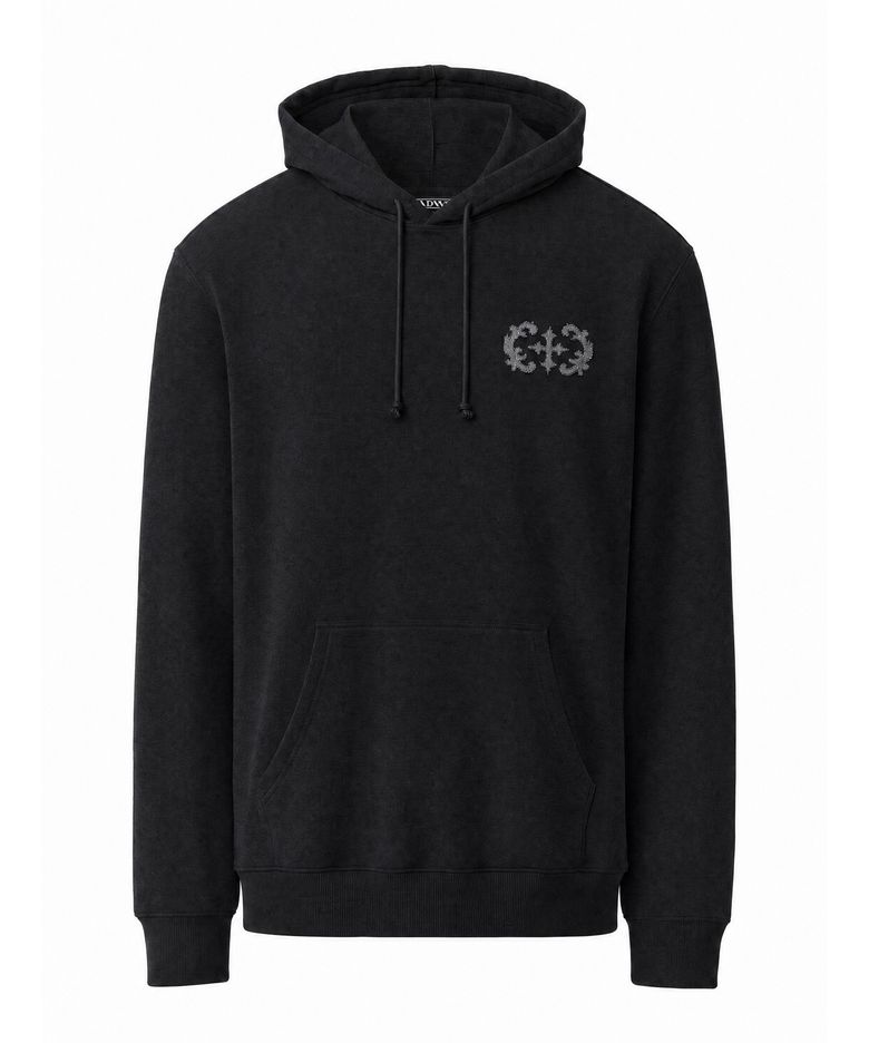 Stem Patch Hoodie Black