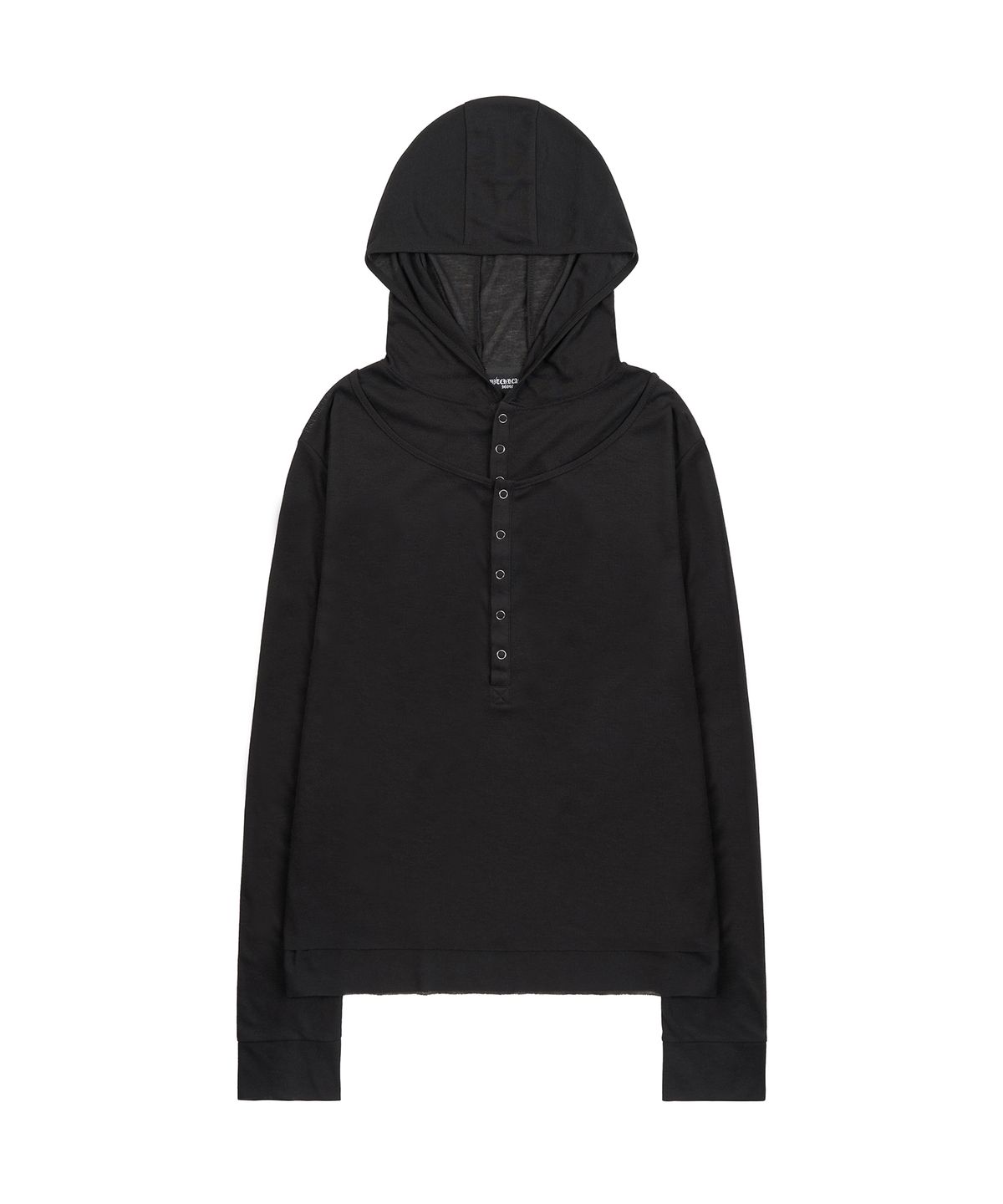 피치블랙(PITCHBLACK) SNAP POINT LAYERED HOOD LONG SLEEVE (BLACK)