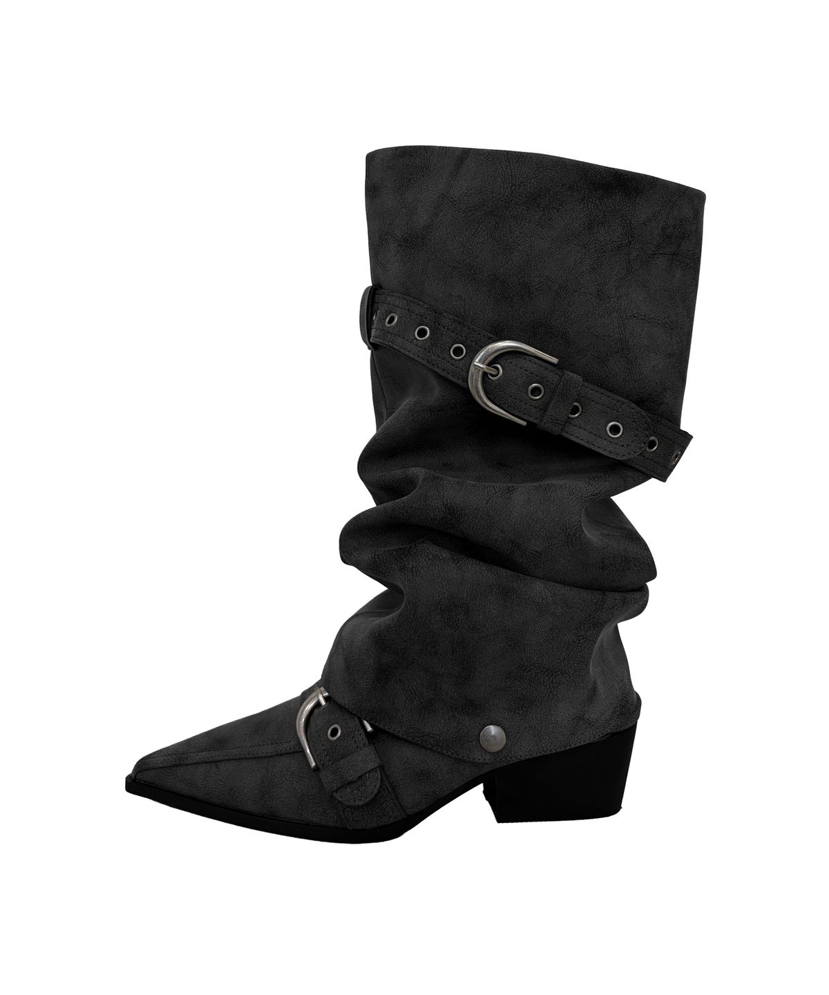 파시온(PASION) 링클 투웨이 스틸레토 부츠_블랙  Wrinkled 2Way Stiletto Boots_Black
