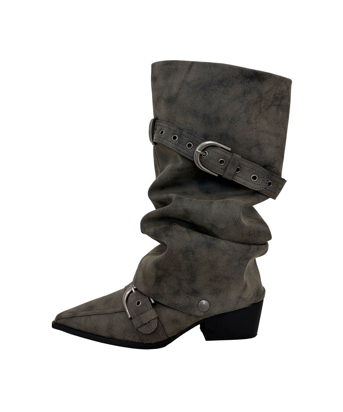 파시온(PASION) 링클 투웨이 스틸레토 부츠_더스티 그레이 Wrinkled 2Way Stiletto Boots_Dusty Gray