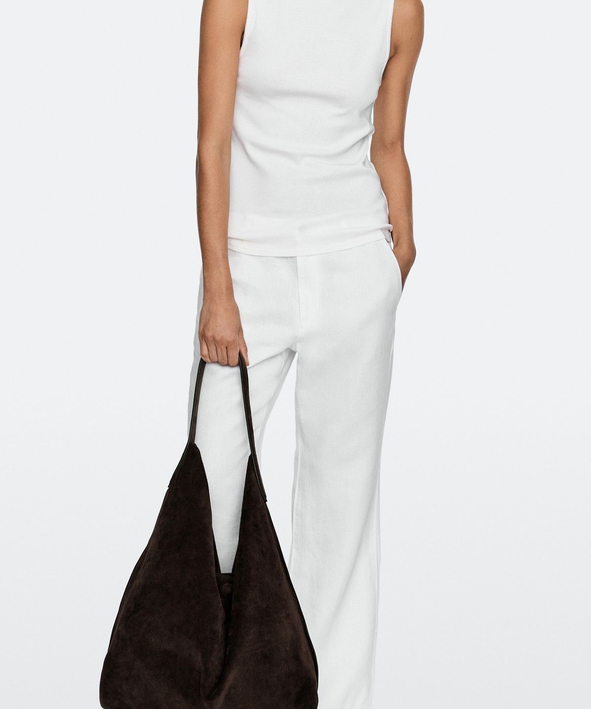 마시모두띠(MASSIMO DUTTI) 스플릿 스웨이드 맥시 숄더백