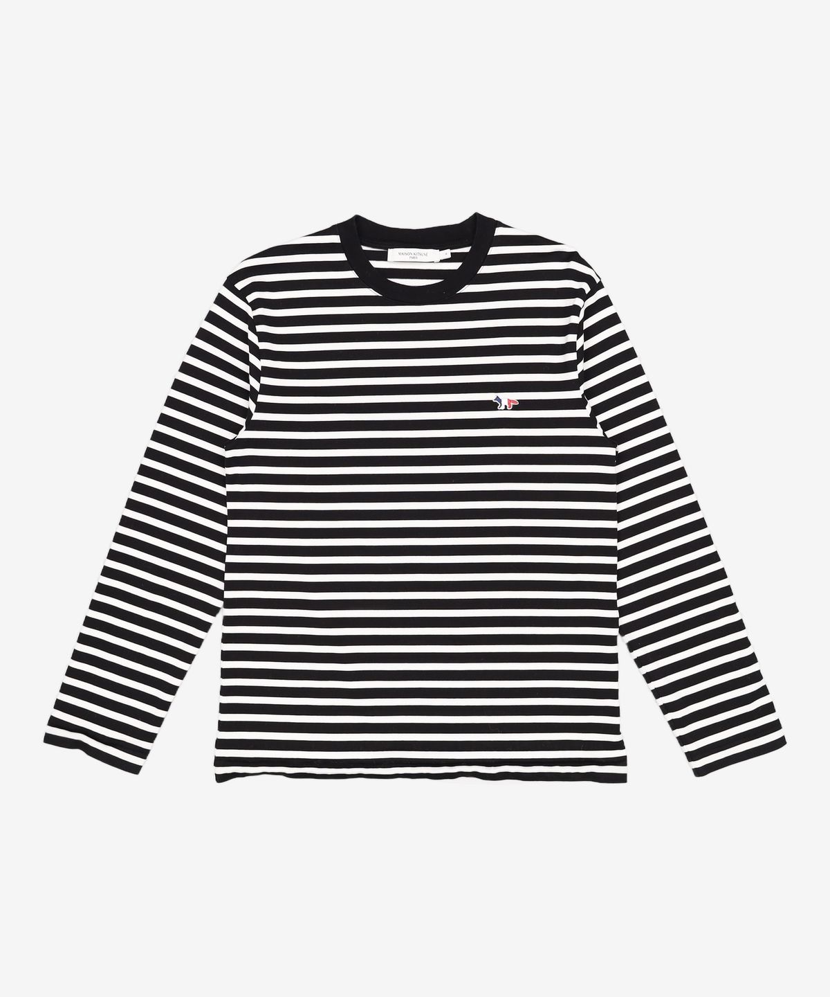 메종 키츠네(MAISON KITSUNE) 공용 트리컬러 폭스 패치 클래식 마린 티셔츠 - 네이비:화이트 / FU00115KJ0044S480 M