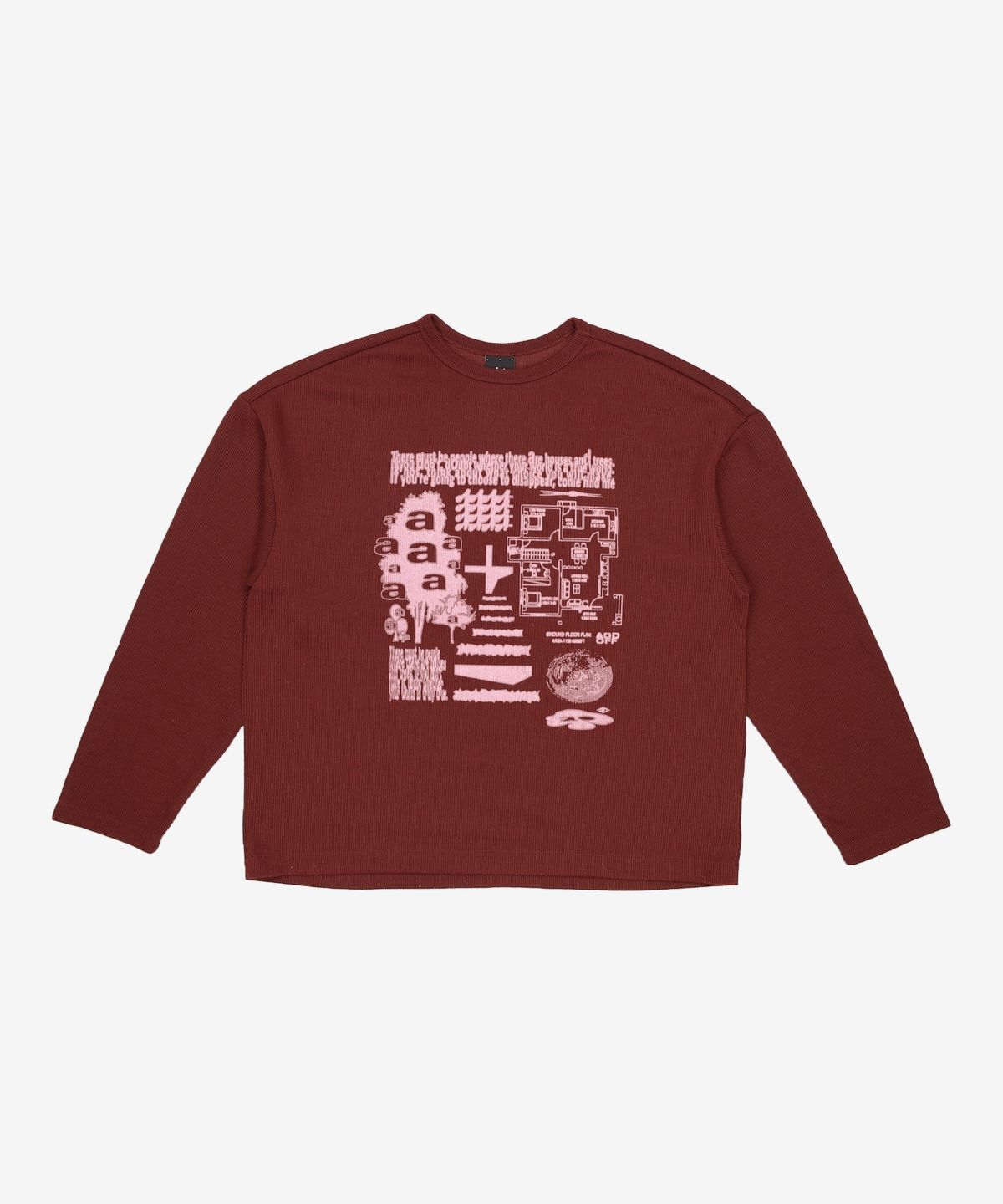 애드오프(ADDOFF) GLOBAL VILLAGE KNIT SLEEVE BURGUNDY L