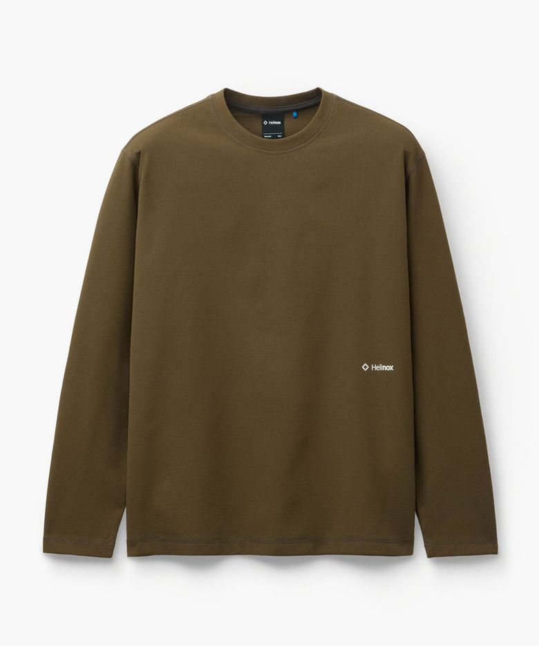 와플 피크 긴팔 티셔츠_Brown