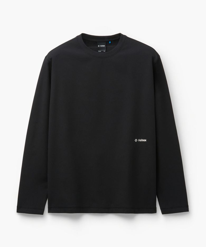 와플 피크 긴팔 티셔츠_Black