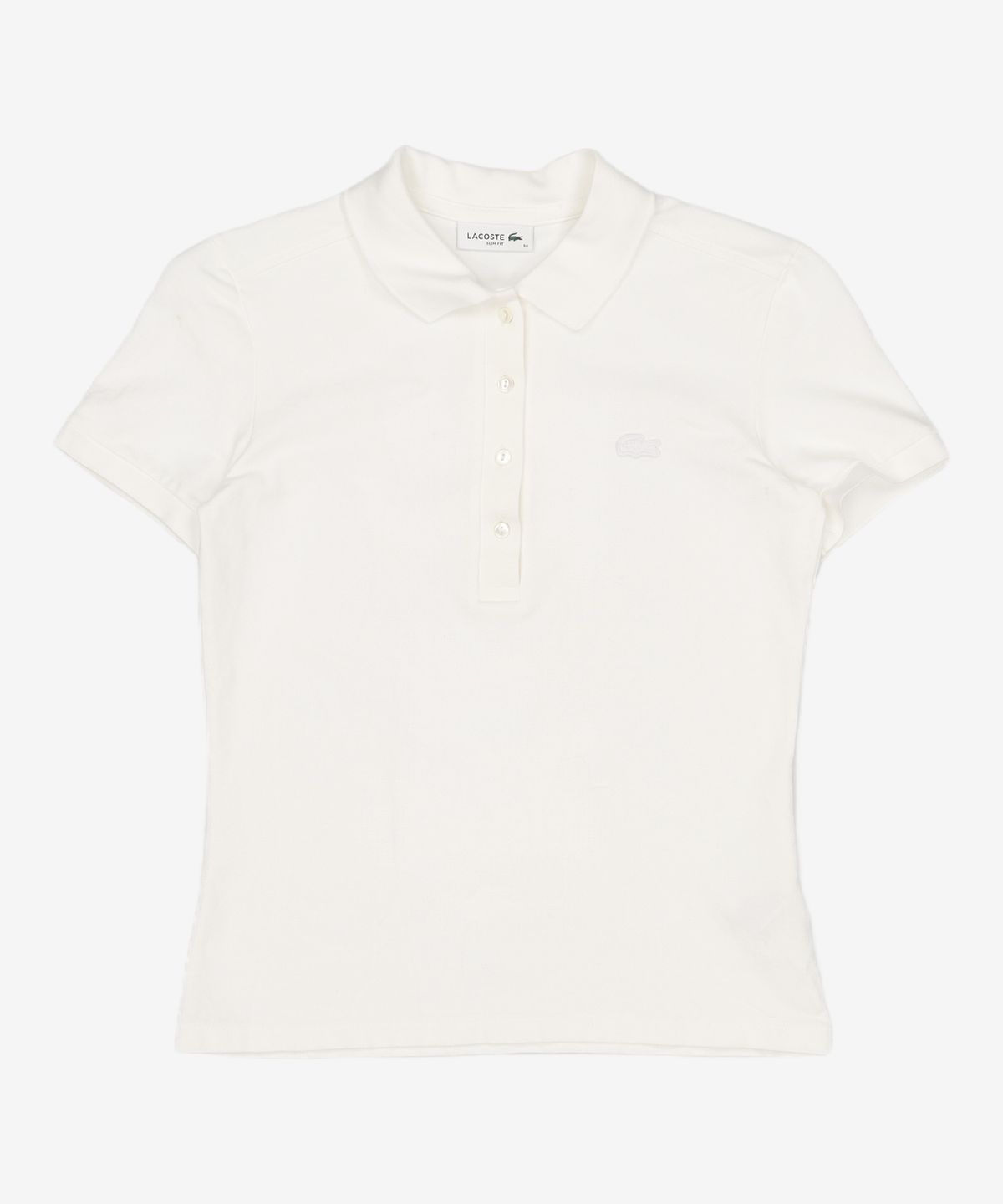 라코스테(LACOSTE) 여성 4버튼 슬림핏 폴로셔츠 36