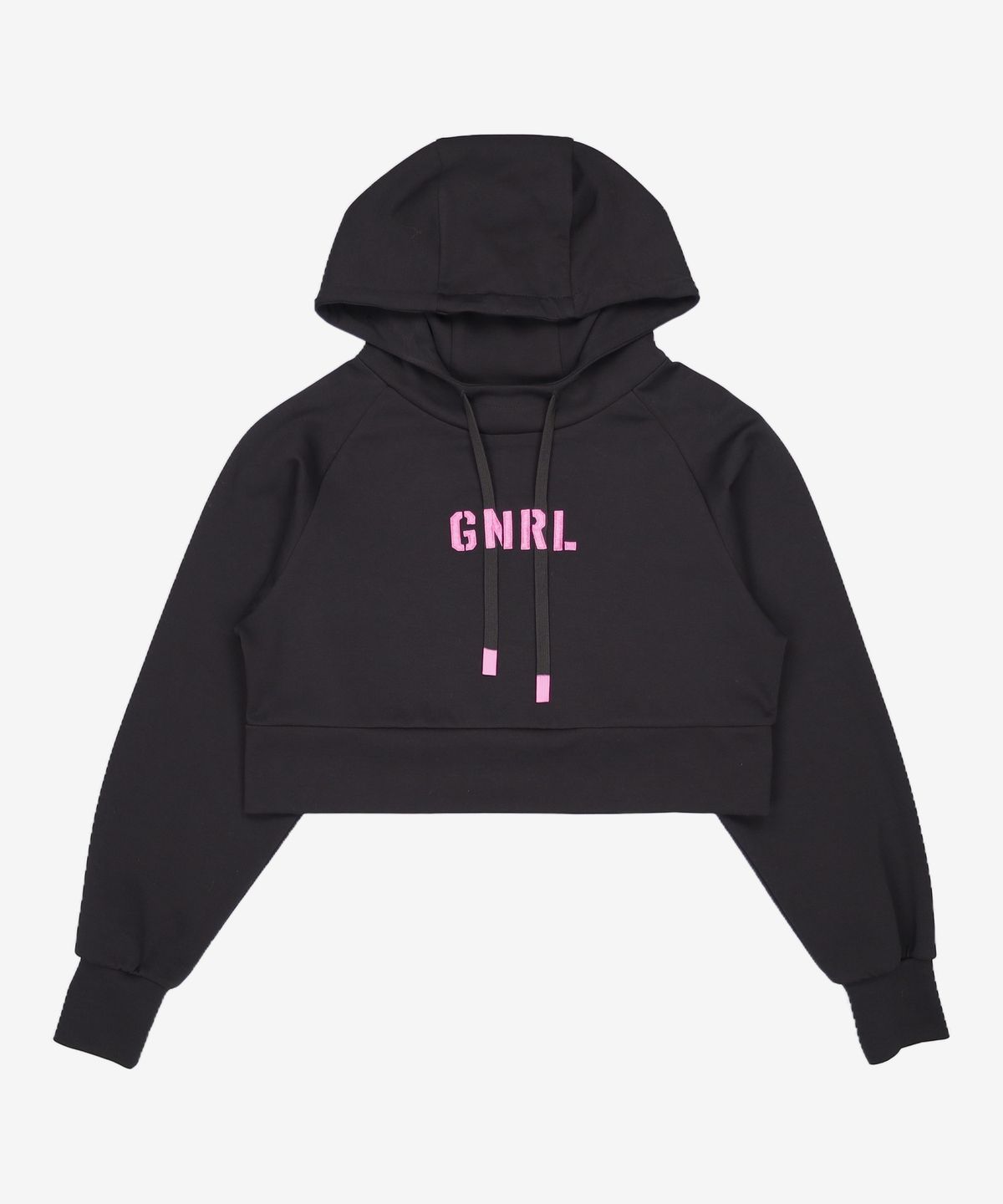 제너럴 아이디어(GENERAL IDEA) GNRL 크롭 후드 티셔츠 [BLACK] / SBC1L01041 FREE