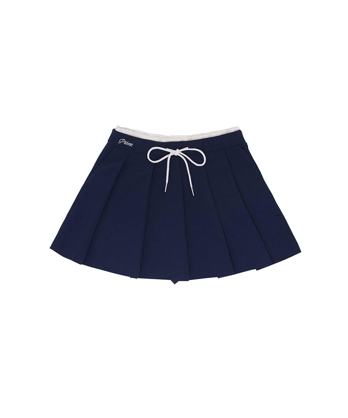 피브비(PIV’VEE) Drawstring Pleated Mini Skirt (ocean navy)