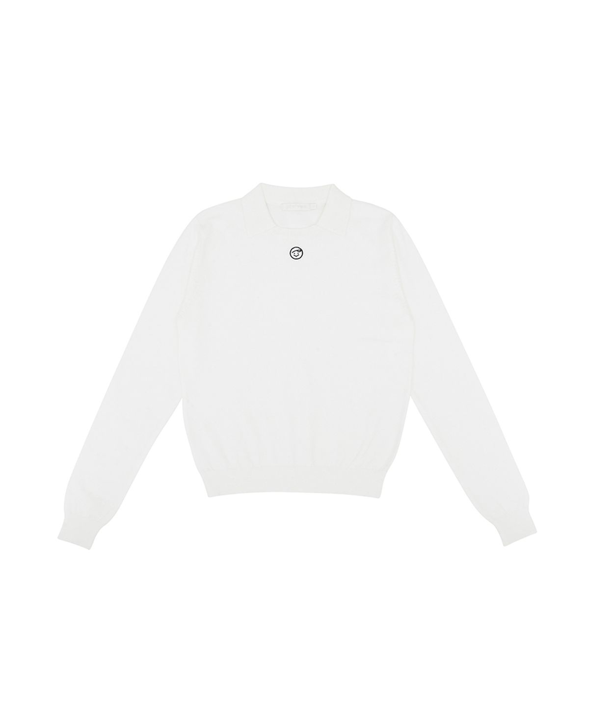 피브비(PIV’VEE) Smiley Patch Collar Knit (cloud white)