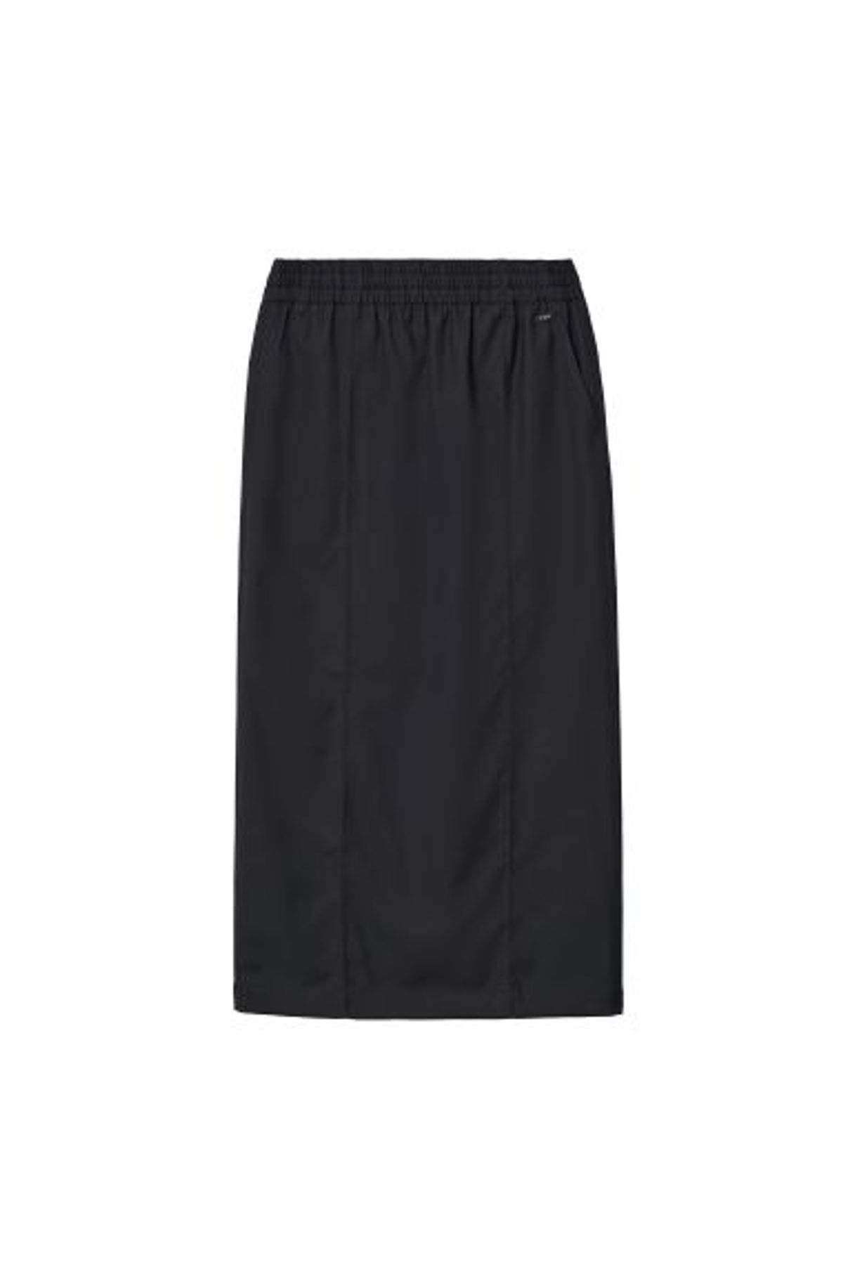 데바스테(DEVASTEE) 세로 스티치 라인 뒷트임 H 라인 밴딩 스커트 (EFFDVSK10BLK)
