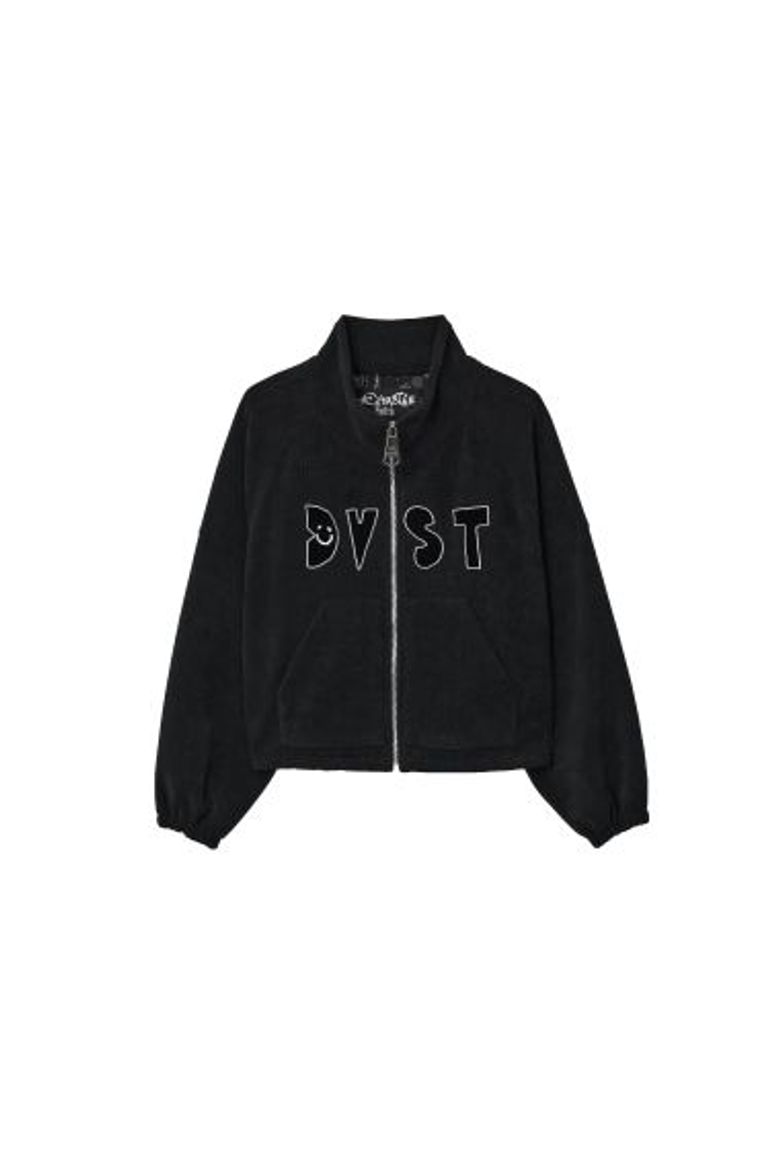 DVST 아플리케 짚업 스웨트 자켓 (EFFDVOW03BLK)