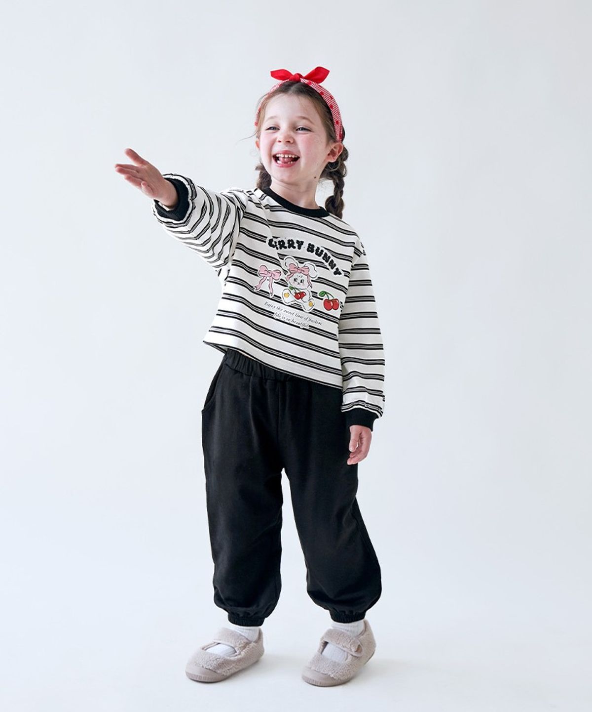 월튼키즈(WALTON KIDS) 스트라이프체리버니상하복