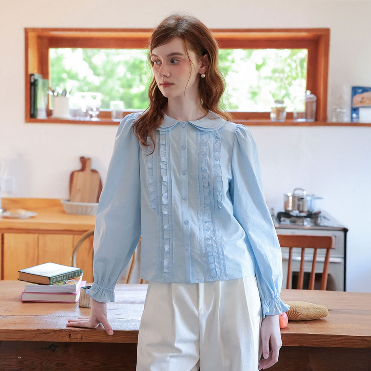 쎄무아듀(CEST MOIDEW) Cest_Pintuck ruffle blouse