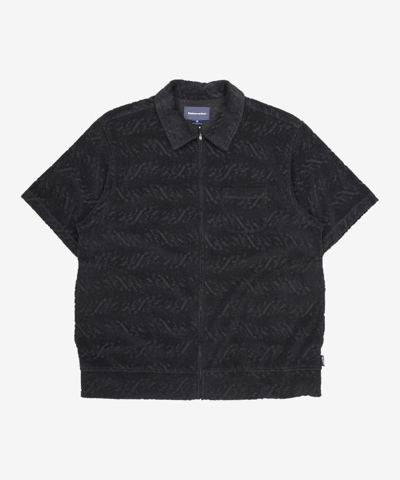 Terry S/S Zip Shirt Black M