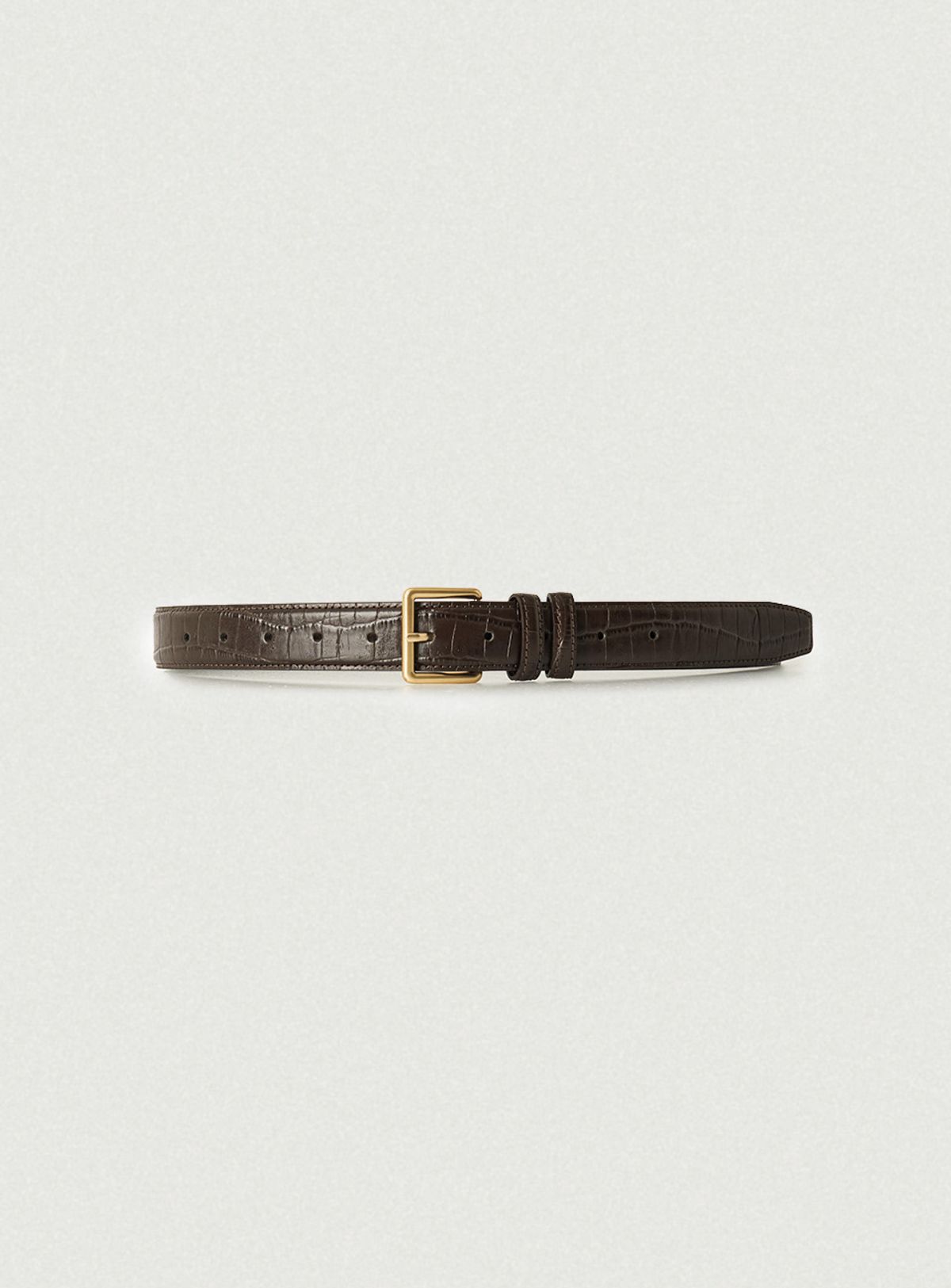더바넷(THEBARNNET) Square Bold Leather Belt_Brown