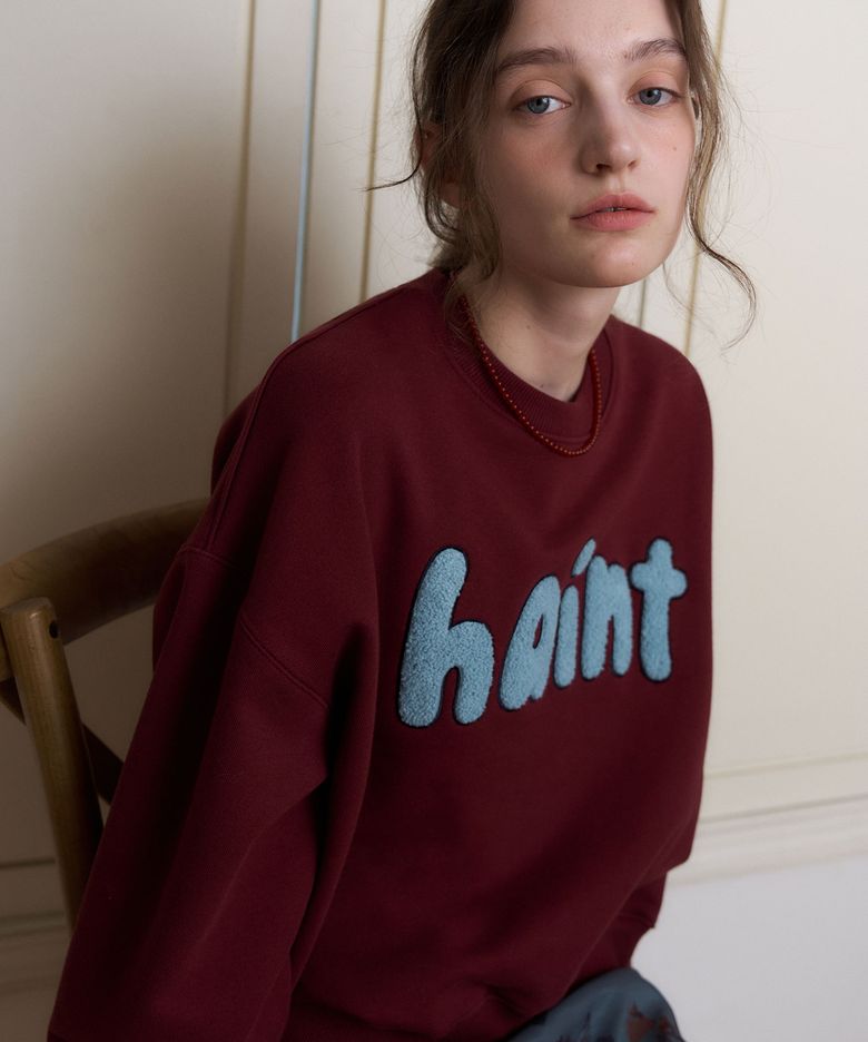 HAINT BOUCLE LOGO SWEATSHIRT 2COL_BURGUNDY