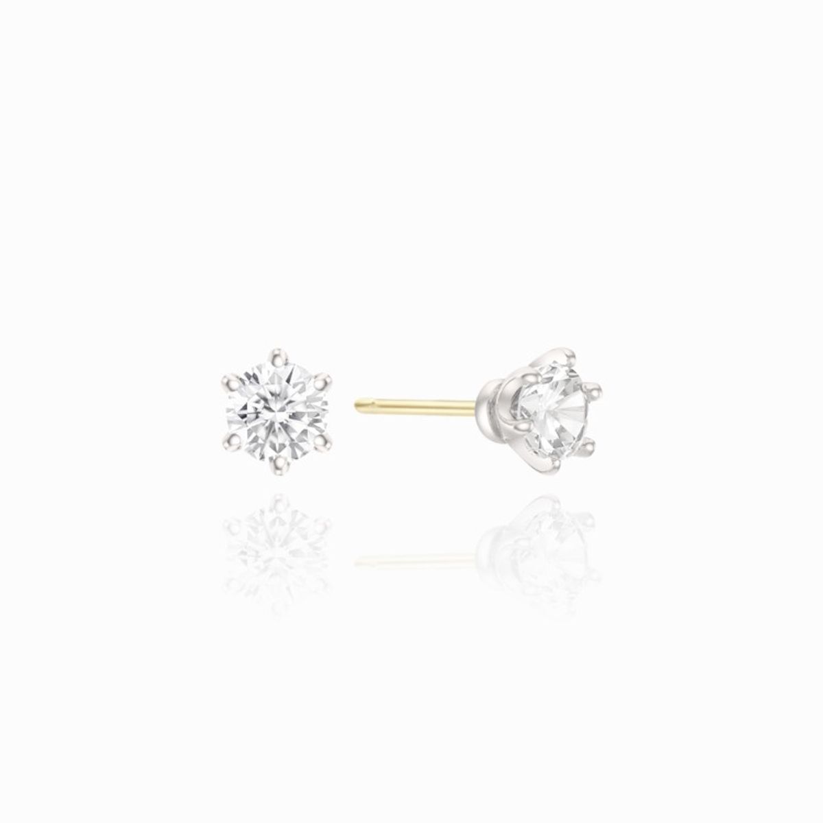 미니골드(MINIGOLD) [실버+14K골드침]  3.5mm 모이사나이트 귀걸이 MEM22317