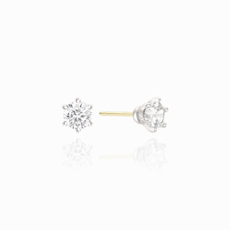 [실버+14K골드침]  3.5mm 모이사나이트 귀걸이 MEM22317