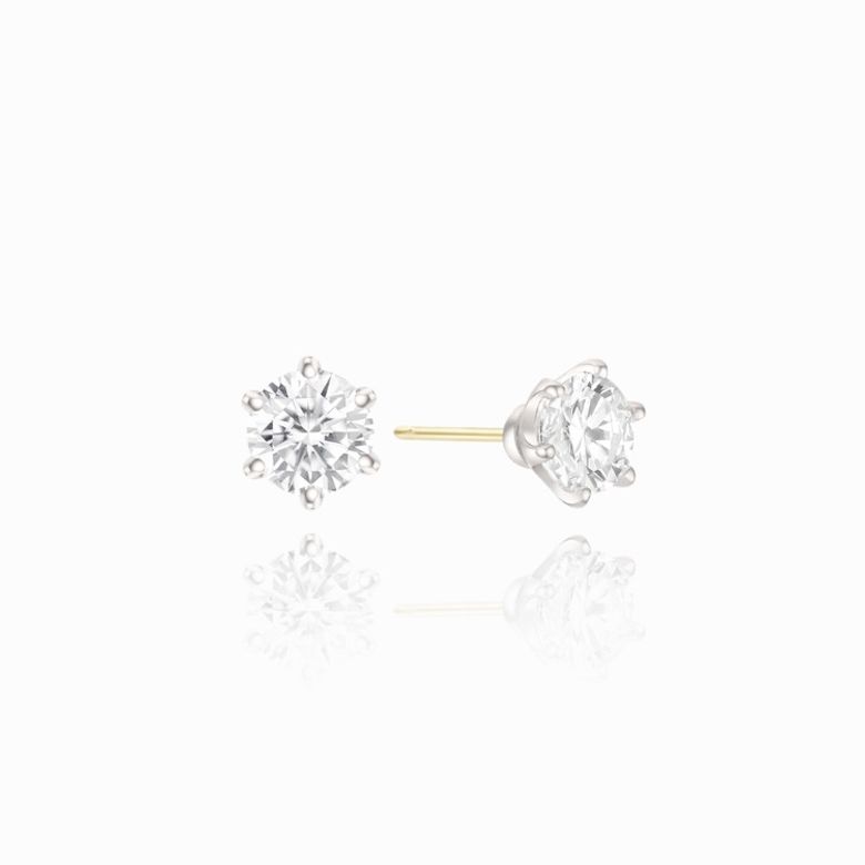 [실버+14K골드침] 4.5mm 모이사나이트 귀걸이 MEM22318