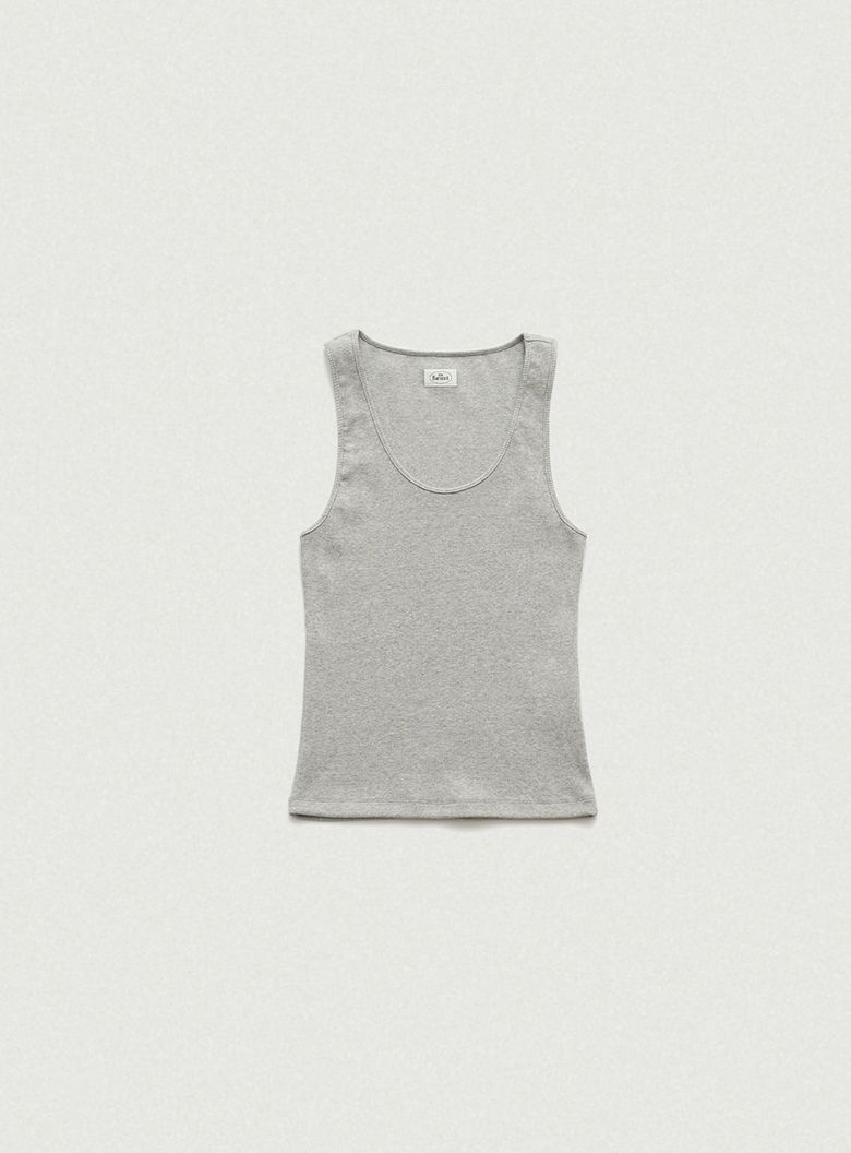 U-Neck Ribbed Tank Top_Grey