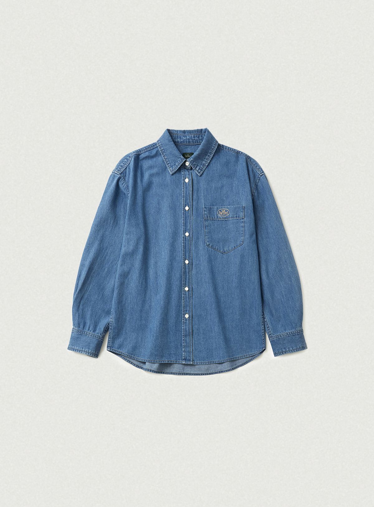 더바넷(THEBARNNET) Grael Oversized Pocket Denim Shirt_Blue