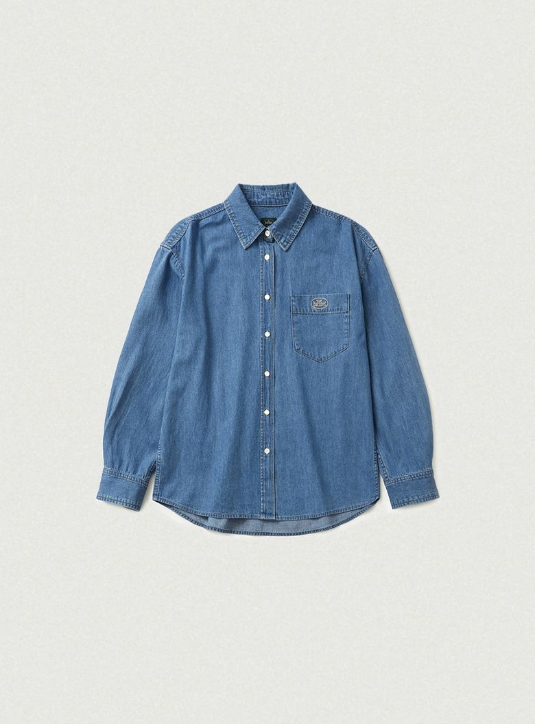 Grael Oversized Pocket Denim Shirt_Blue