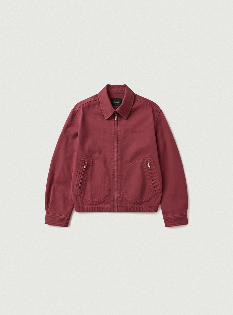Oren Washed Cotton Blouson Jacket_Burgundy