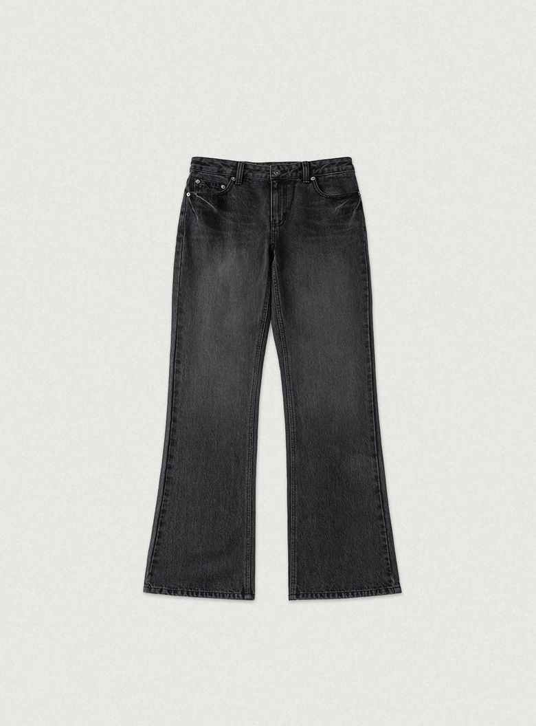 Rune Boots Cut Denim Pants_Black