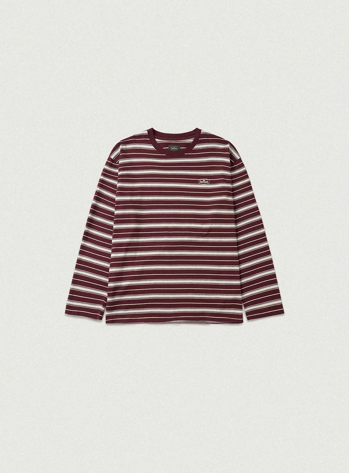 더바넷(THEBARNNET) Lang Stripe Overfit T-shirt_Burgundy