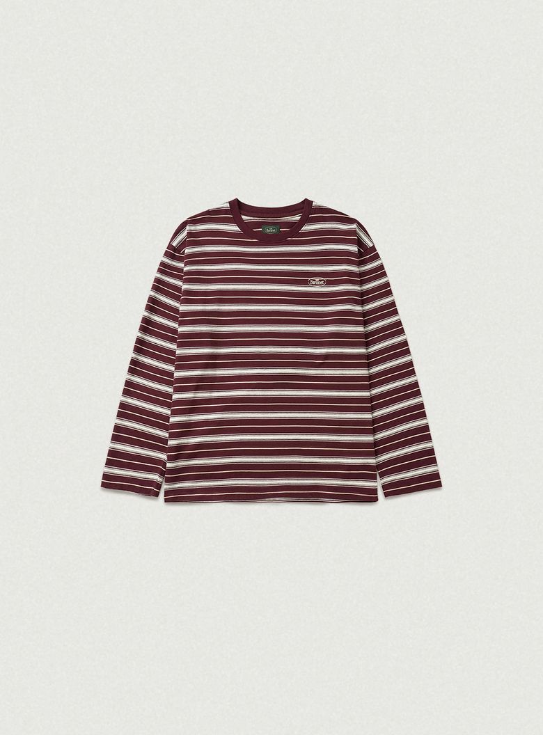 Lang Stripe Overfit T-shirt_Burgundy