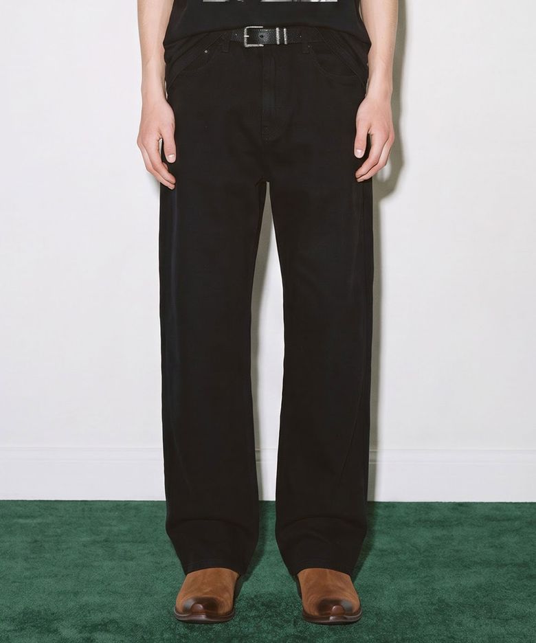 데일리 와이드 코튼 팬츠(블랙)