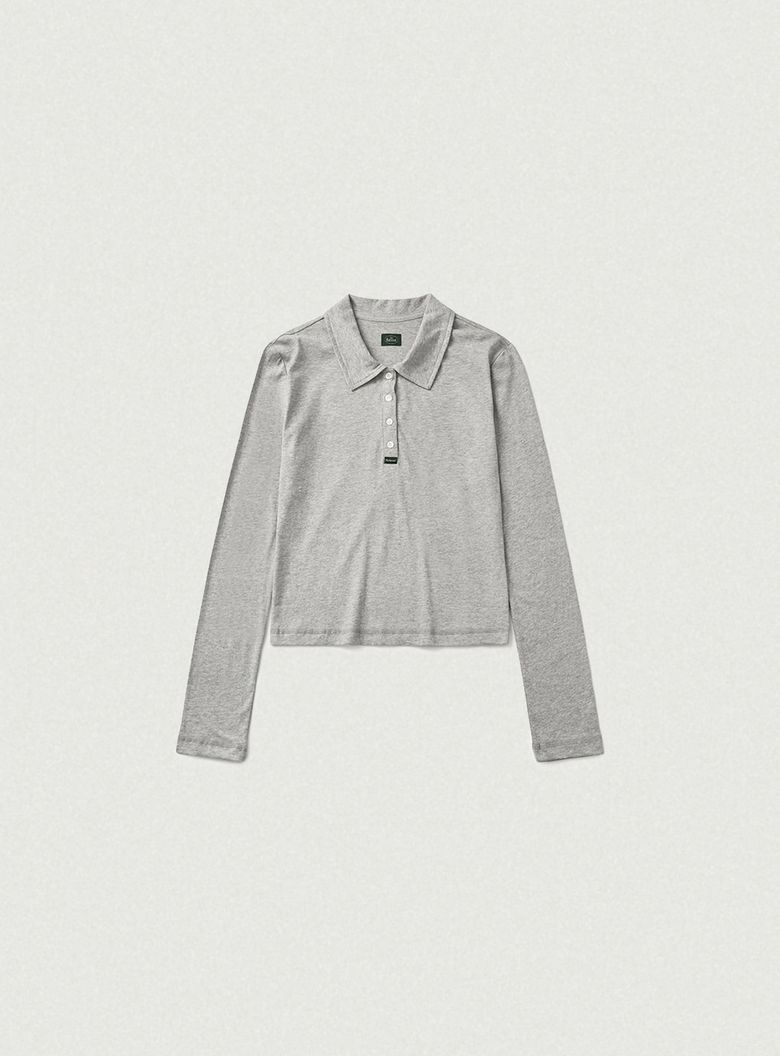 Reeve Collared Henley Top_Melange Grey
