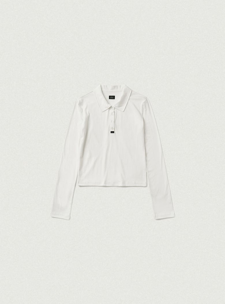 Reeve Collared Henley Top_Ivory
