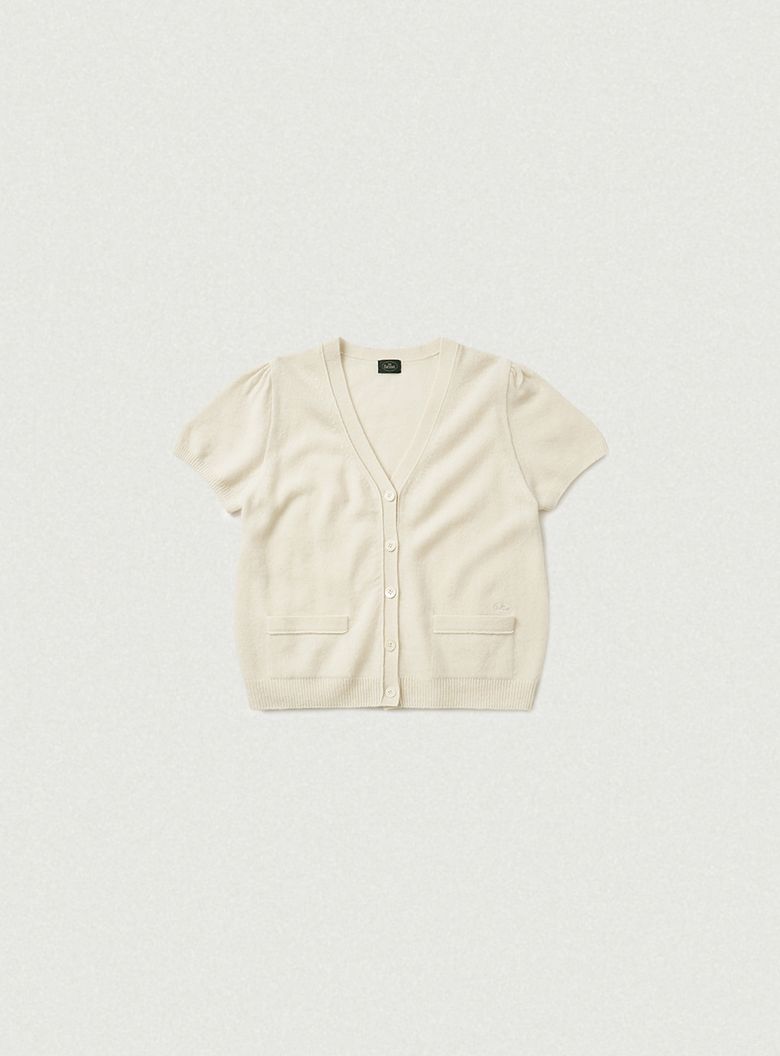 Clay Cashmere Half Knit Cardigan_Ivory