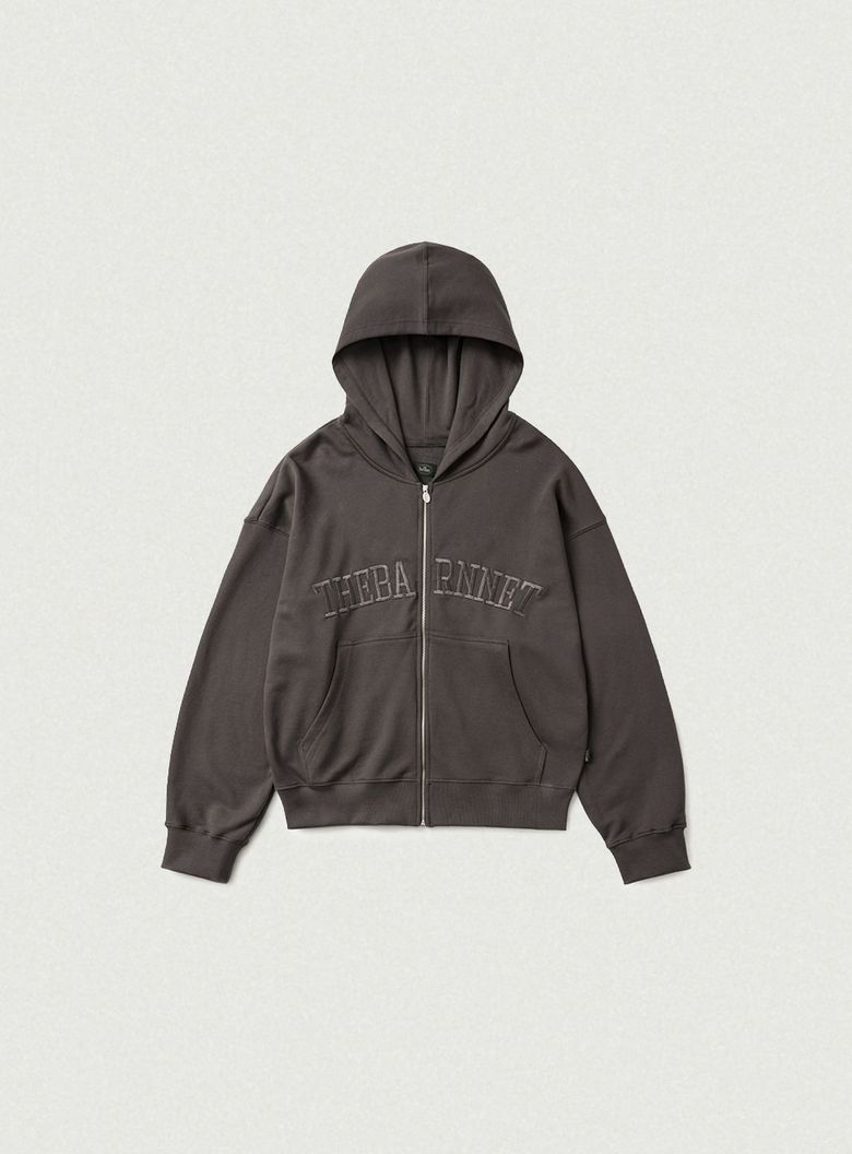 Campie Sweat Zip-Up Hoodie Jacket_Charcoal