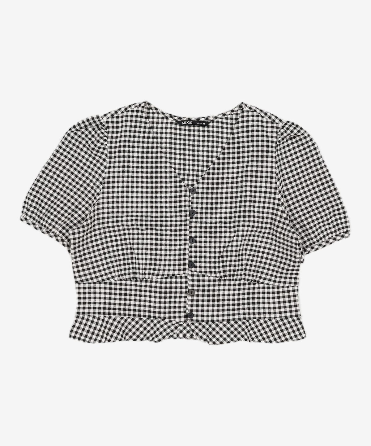 미쏘(MIXXO) 브이넥 크롭 블라우스_MIWBWD513G M