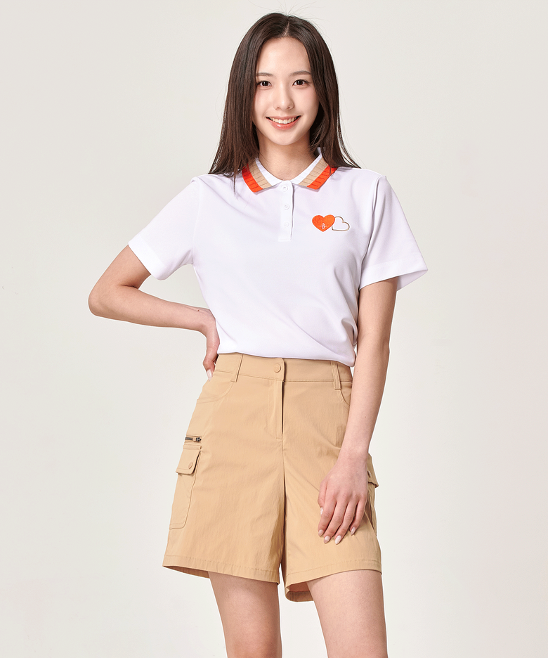여성 스트라이프 피케 폴로 반팔 티셔츠
