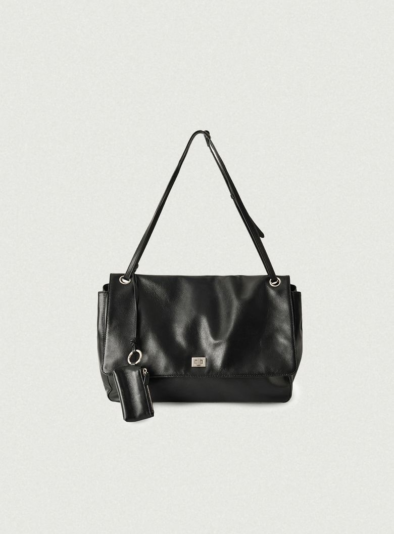 Flou Large Soft Flap Bag_Black