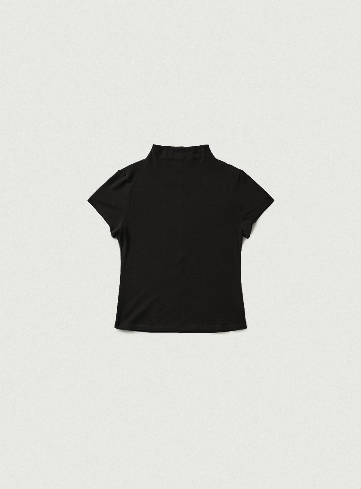 더바넷(THEBARNNET) Wool Tencel Mock-Neck T-Shirt_Black