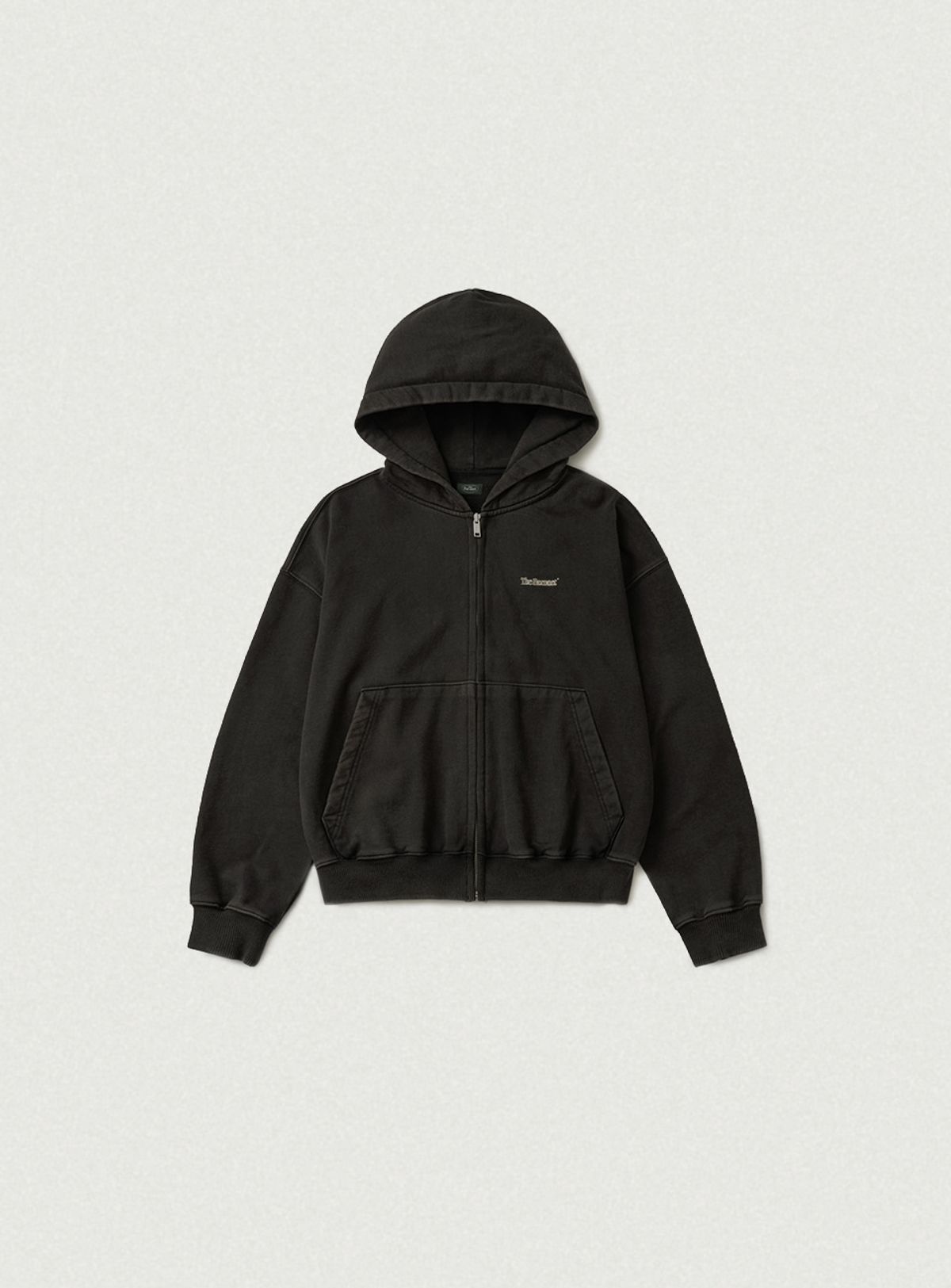 더바넷(THEBARNNET) Sun-Faded Zip-Up Hoodie_Washed Black