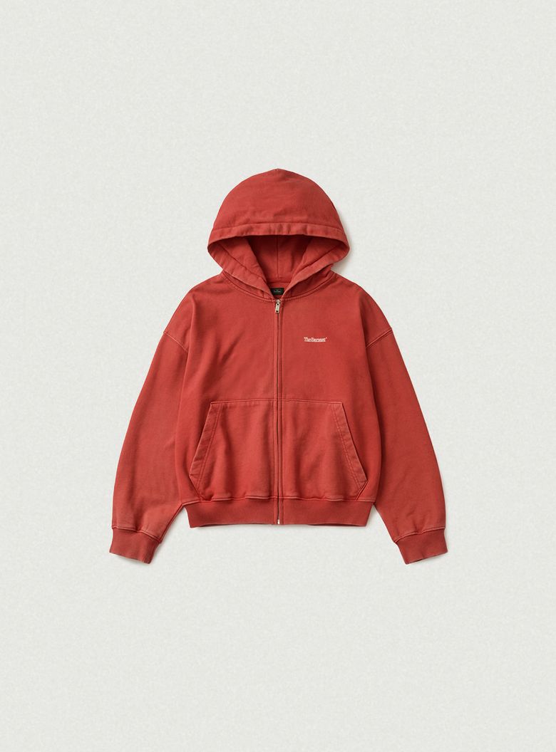 Sun-Faded Zip-Up Hoodie_Washed Red