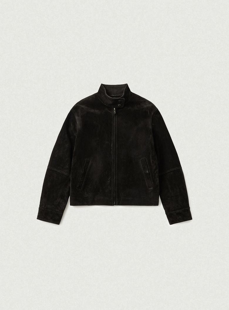 Caven Suede Biker Jacket_Black