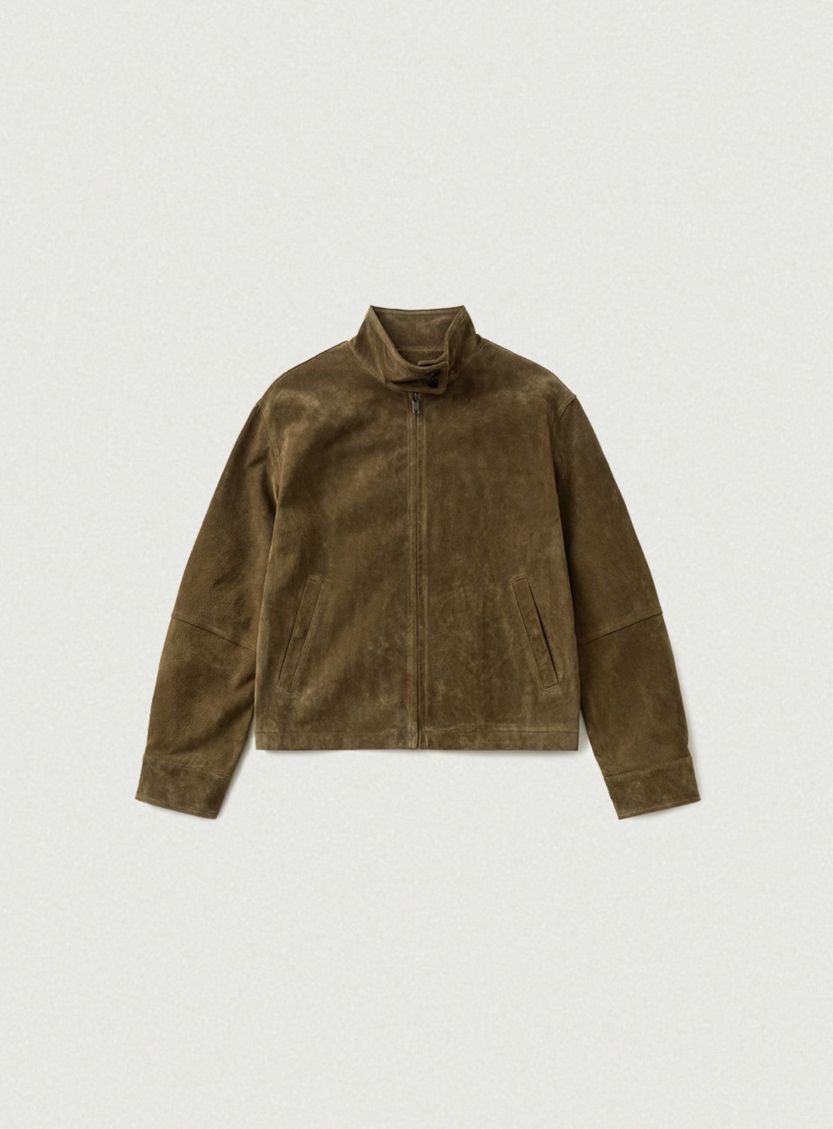 더바넷(THEBARNNET) Caven Suede Biker Jacket_Khaki