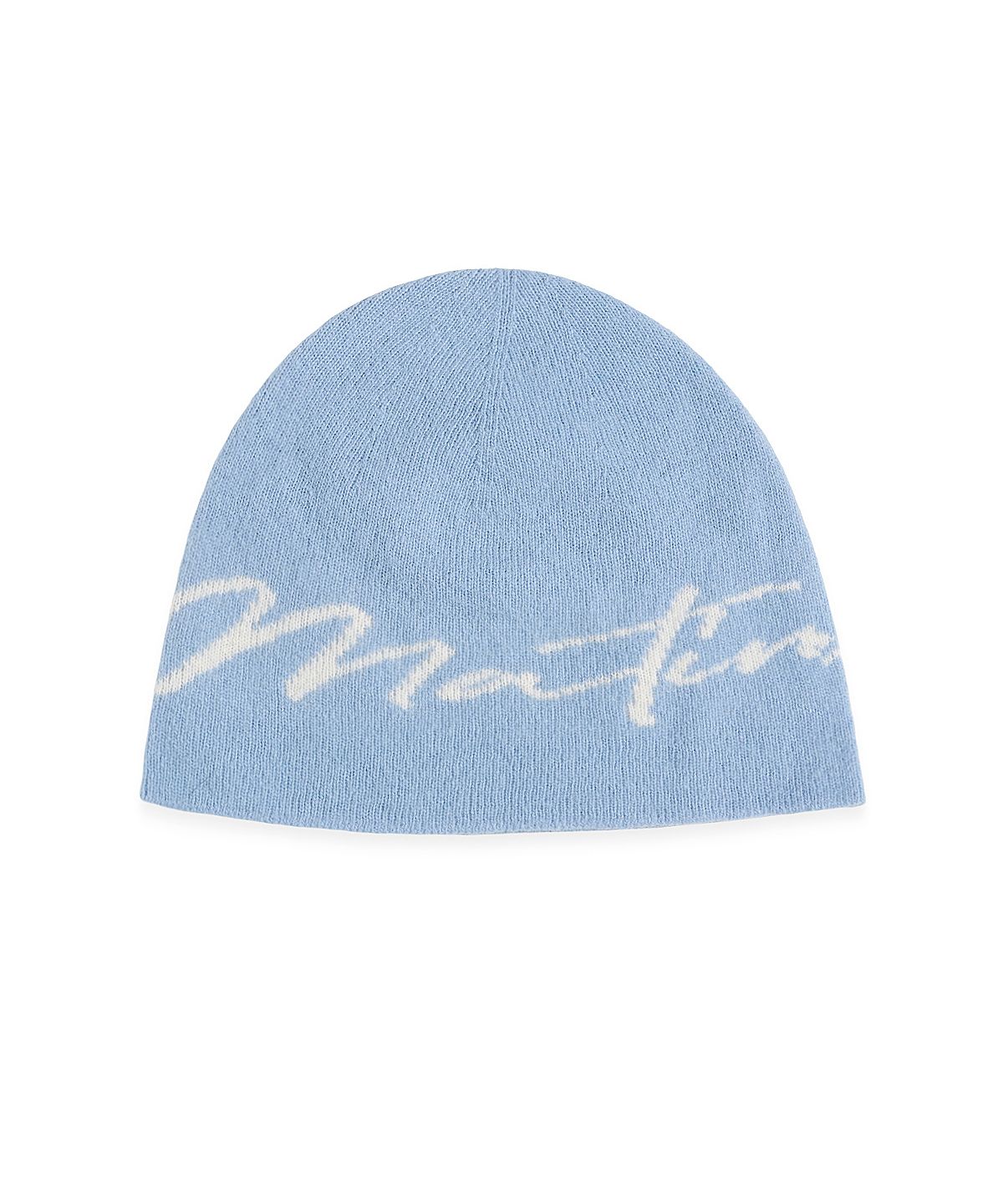 마뗑킴(MATIN KIM) MATIN LOGO SCRIPT BEANIE IN BLUE