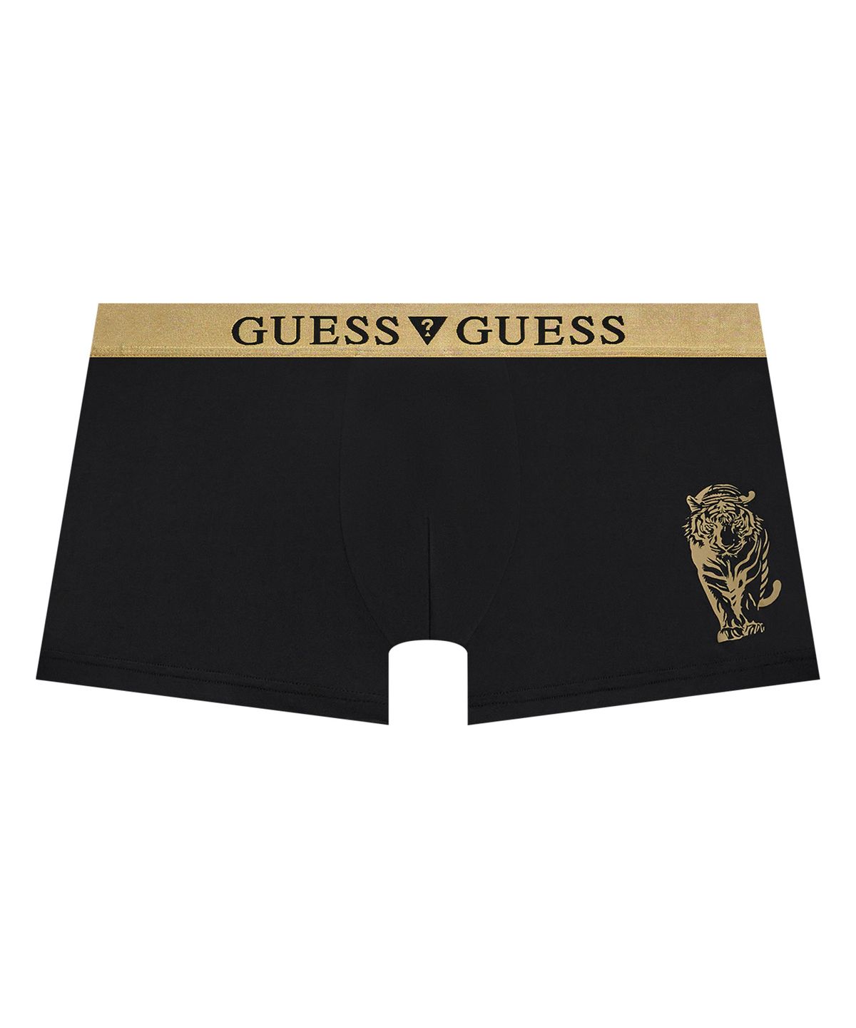 게스언더웨어(GUESS UNDERWEAR) 골드 엠블럼 드로즈 - 블랙