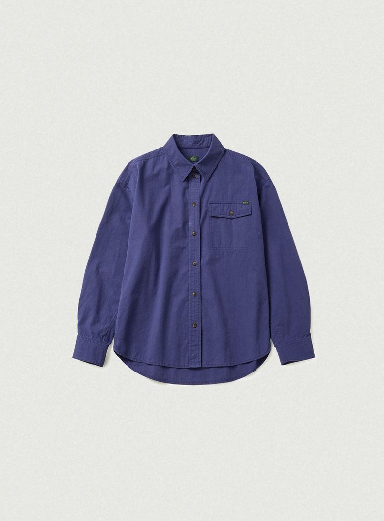 Loven Washed Cotton Shirt Jacket_Vintage Blue